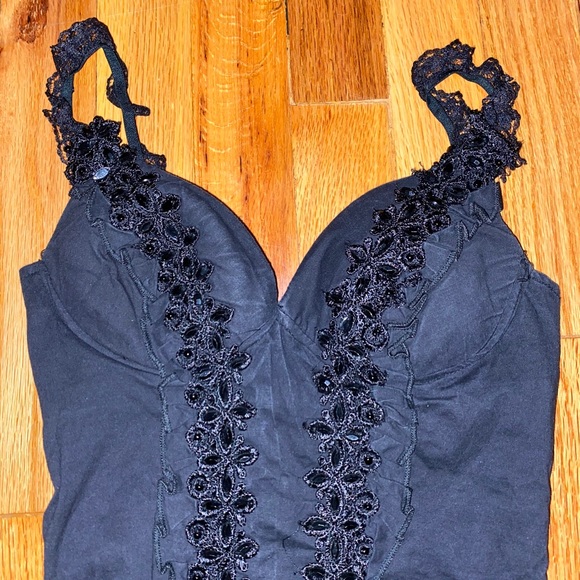 Black Bedazzled Bustier - Picture 2 of 3